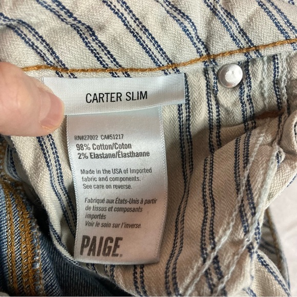 PAIGE Blue Carter Slim Distressed Jeans Size 27 Blue - Picture 4 of 5